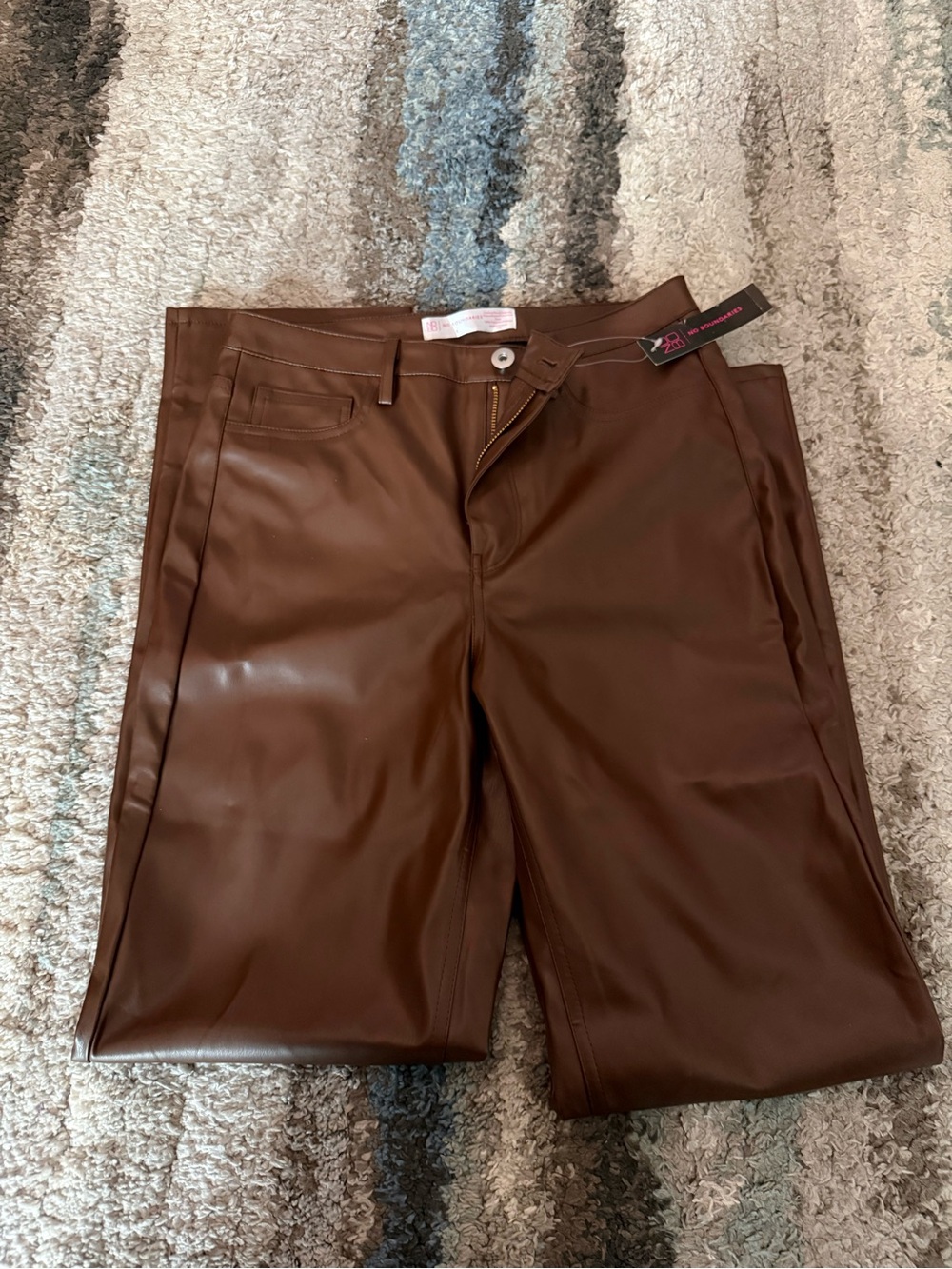 Brown Faux Leather Pants